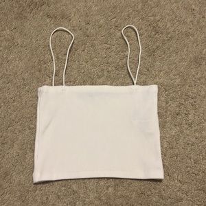 Zara White Cropped Tank Top
